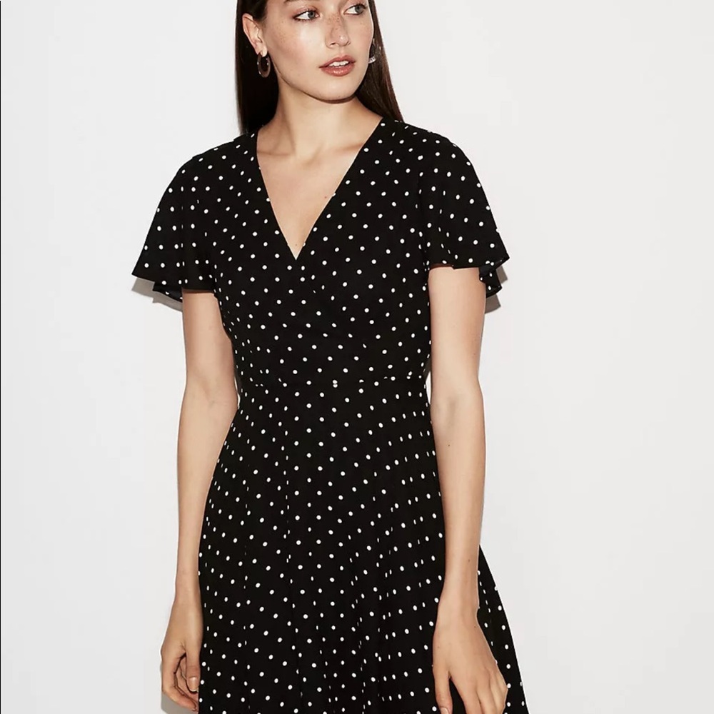 Express polka dot sold out flare dress